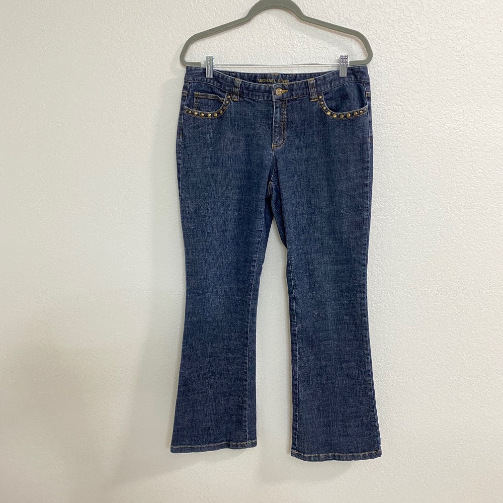 Michael Kors Brass Studded Bootcut Jeans